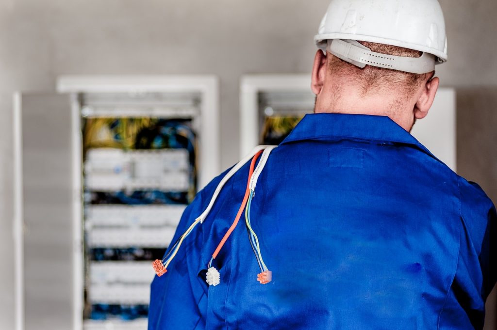 electrician working in home